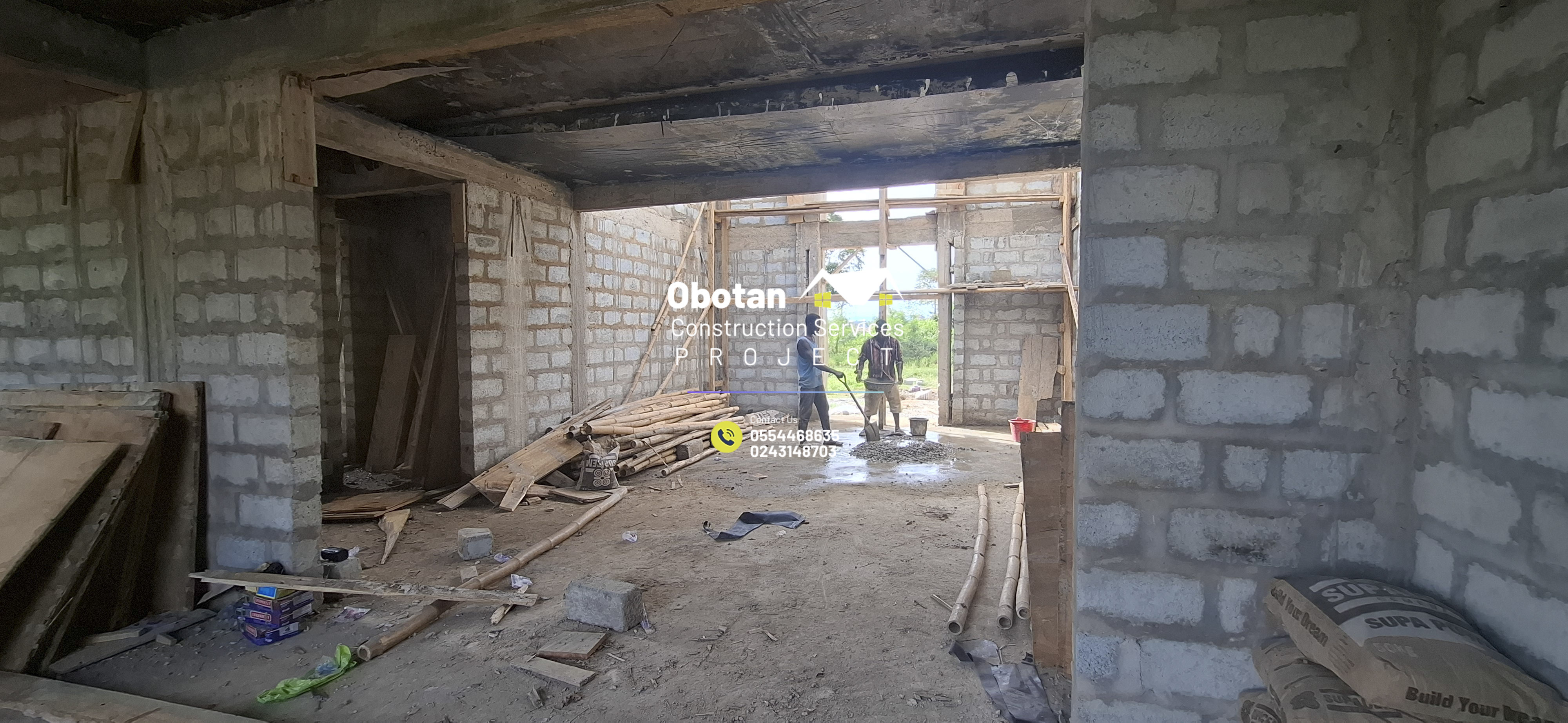 Work Progress : Five (5) bedroom Two-Storey Residential Building