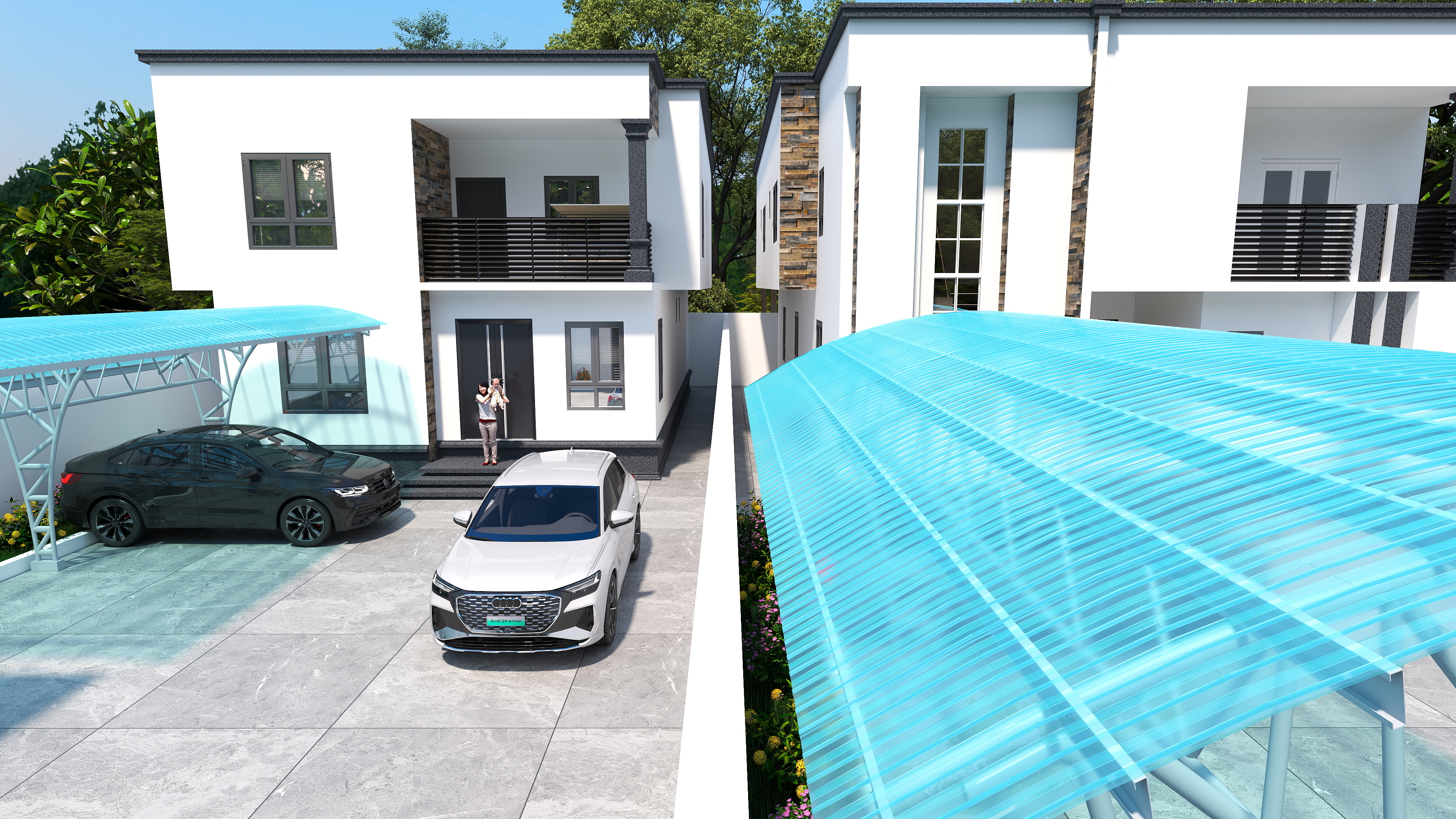 Double Two-Storey Residential Building.