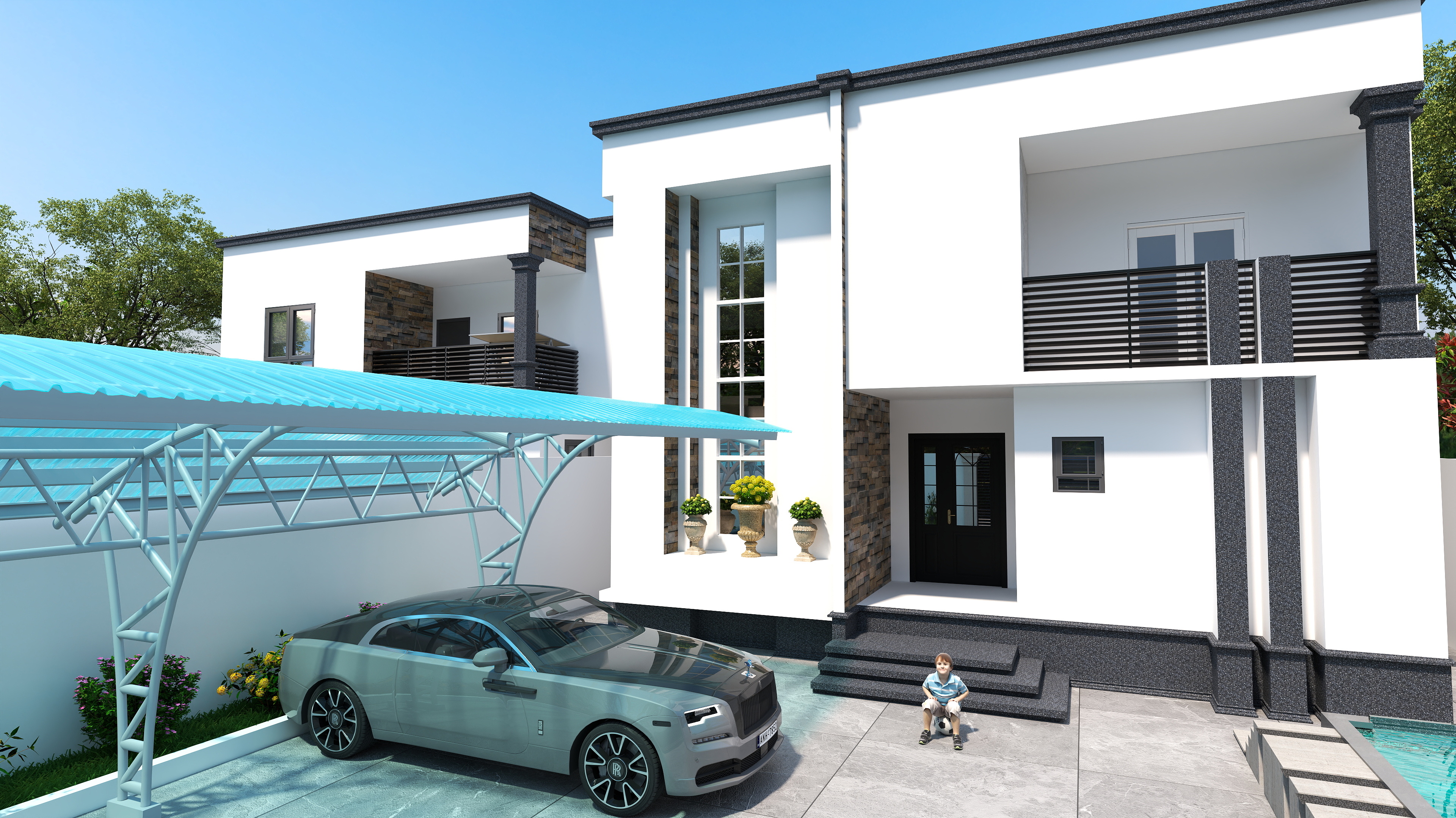 Double Two-Storey Residential Building.