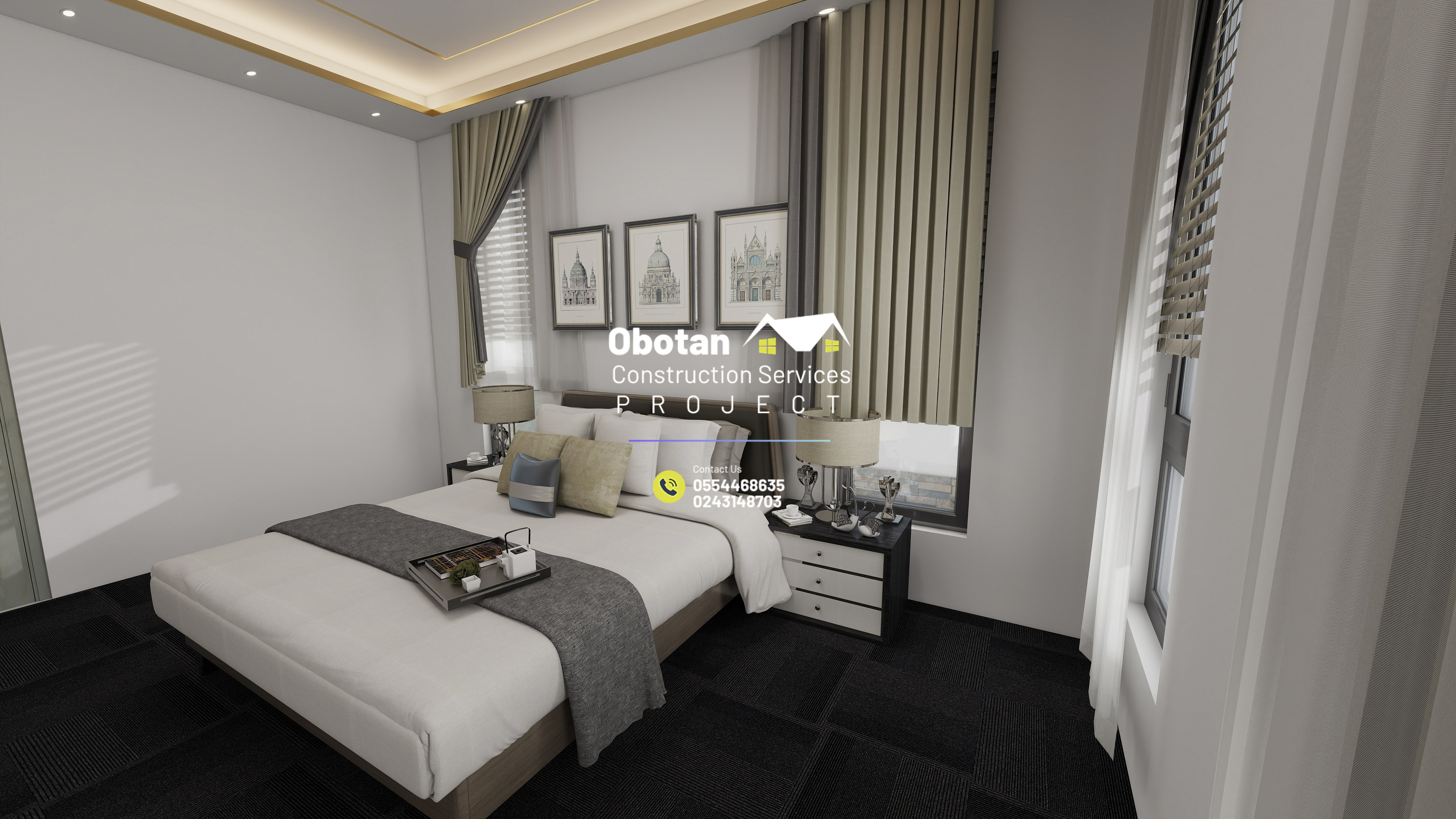 3D Modelling Of  Four (4) Bedroom Residential Building : Tafo