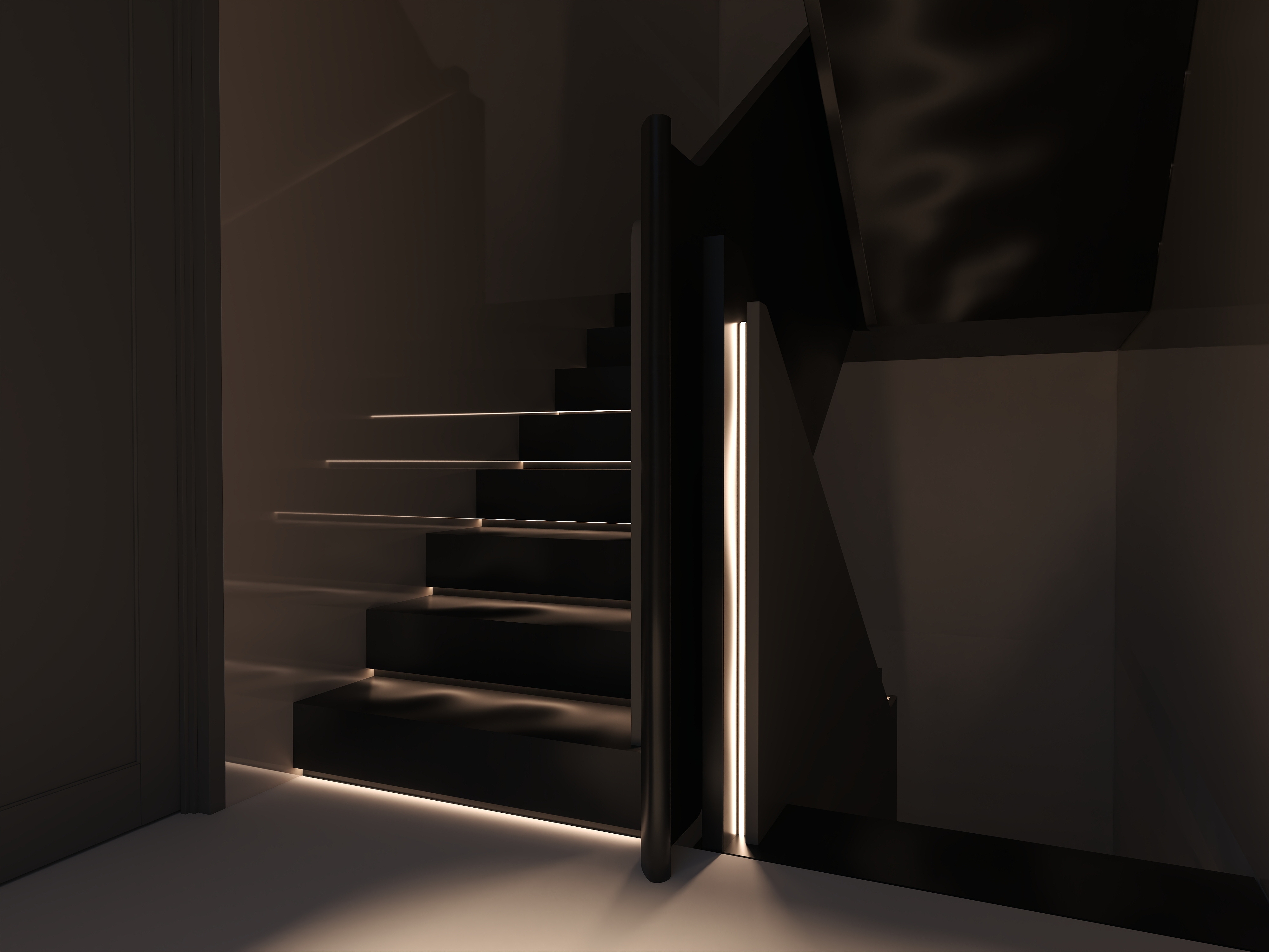 3D Of Three-Storey Residential Apartment.
