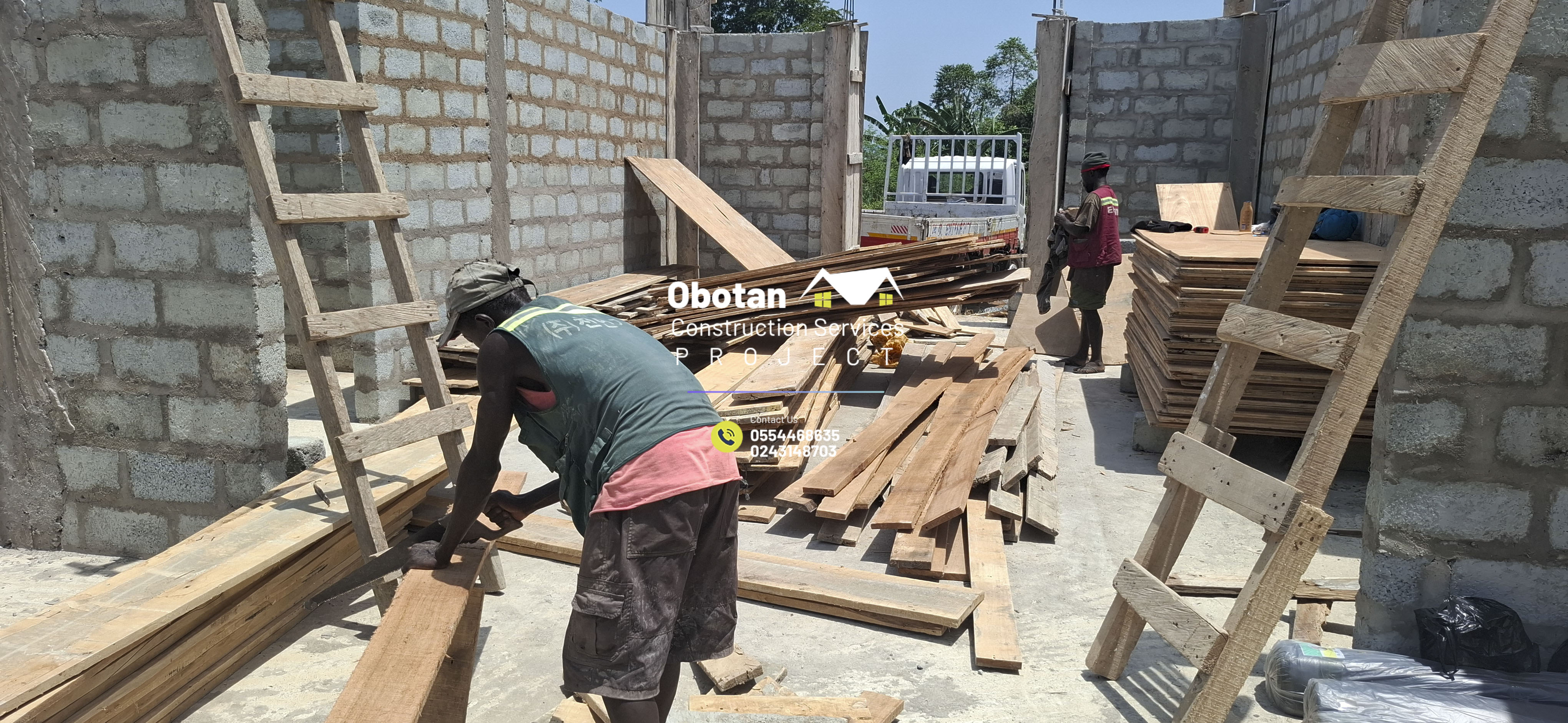 Work Progress : Five (5) bedroom Two-Storey Residential Building