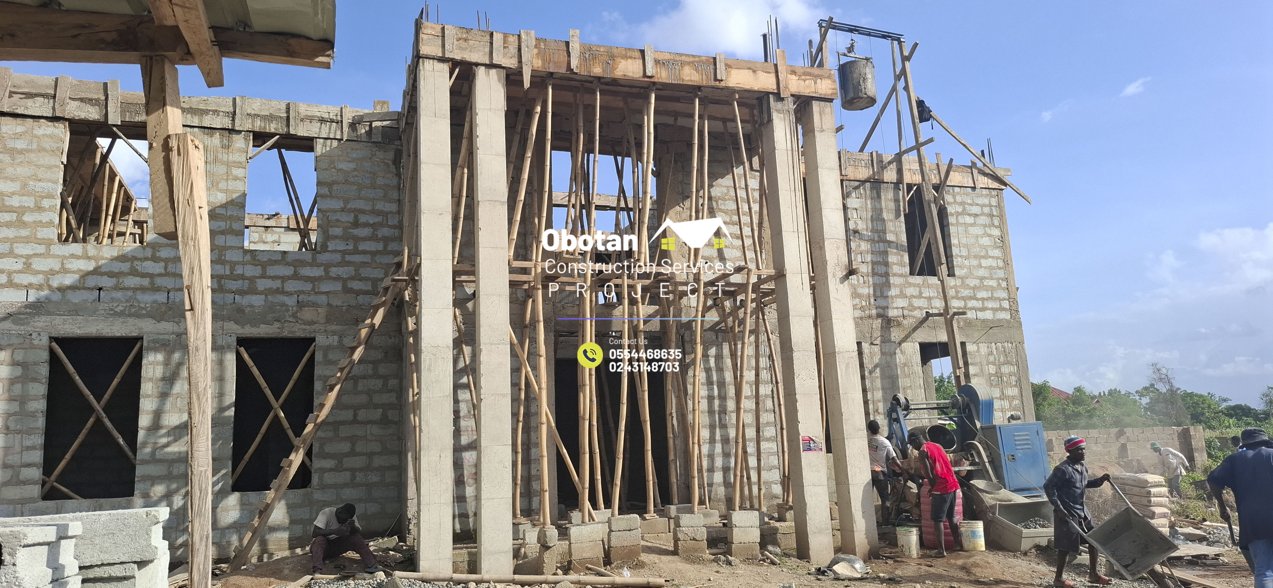 Work Progress : Five (5) bedroom Two-Storey Residential Building
