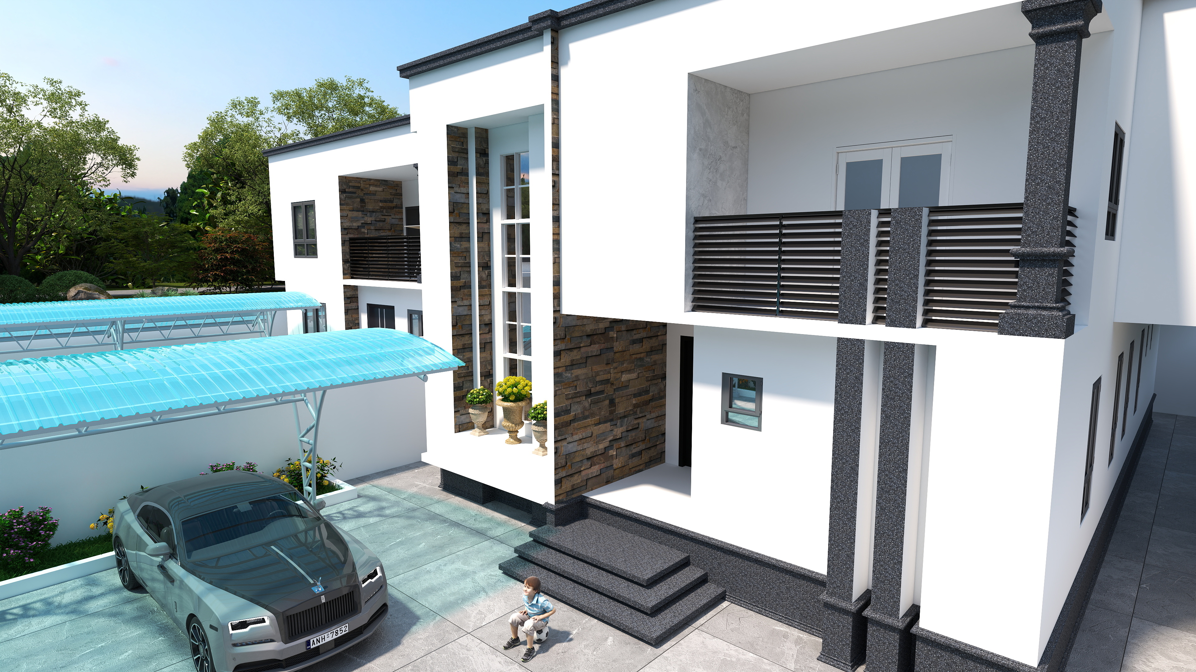 Double Two-Storey Residential Building.