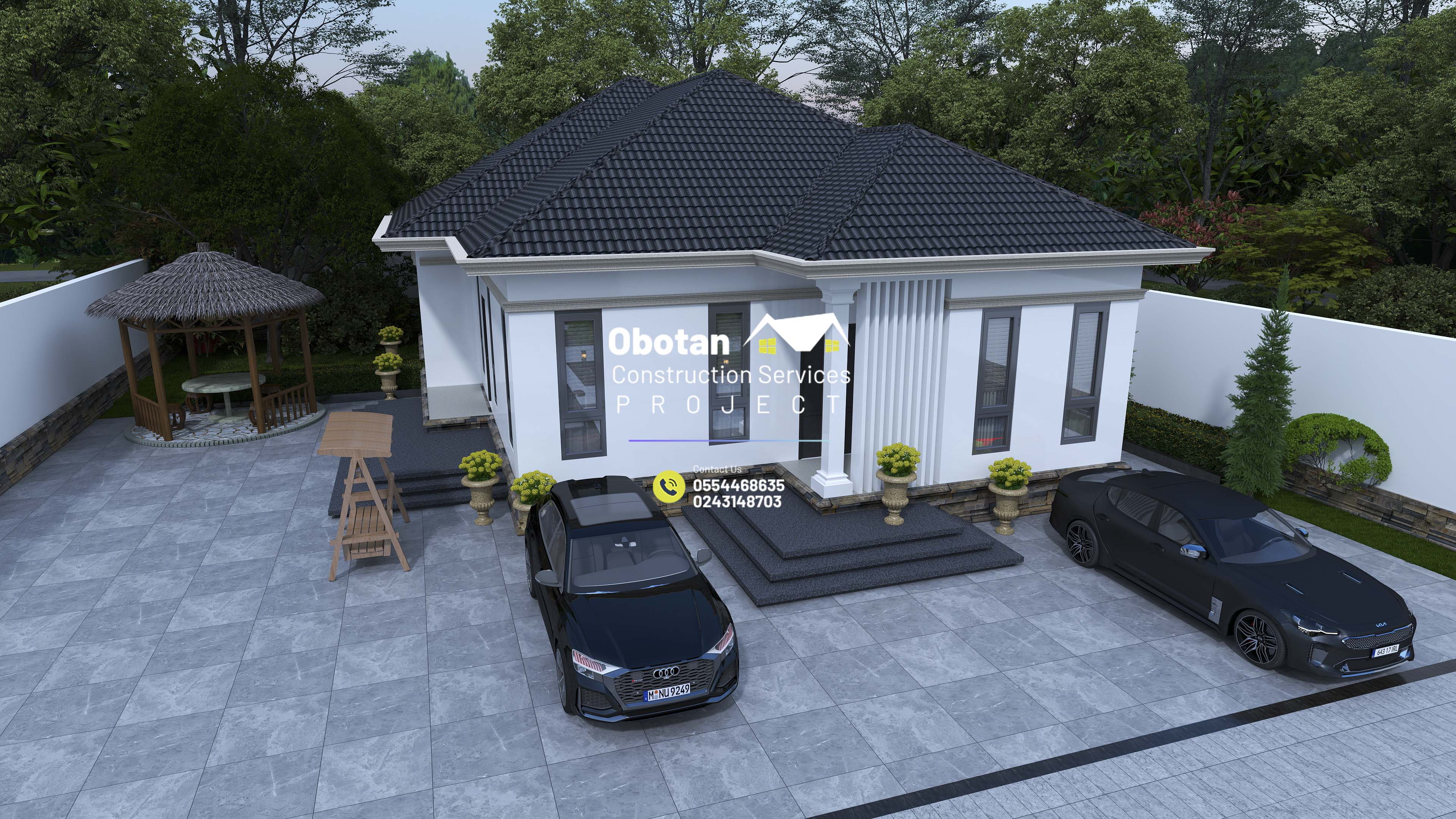 3D Modelling Of  Four (4) Bedroom Residential Building : Tafo