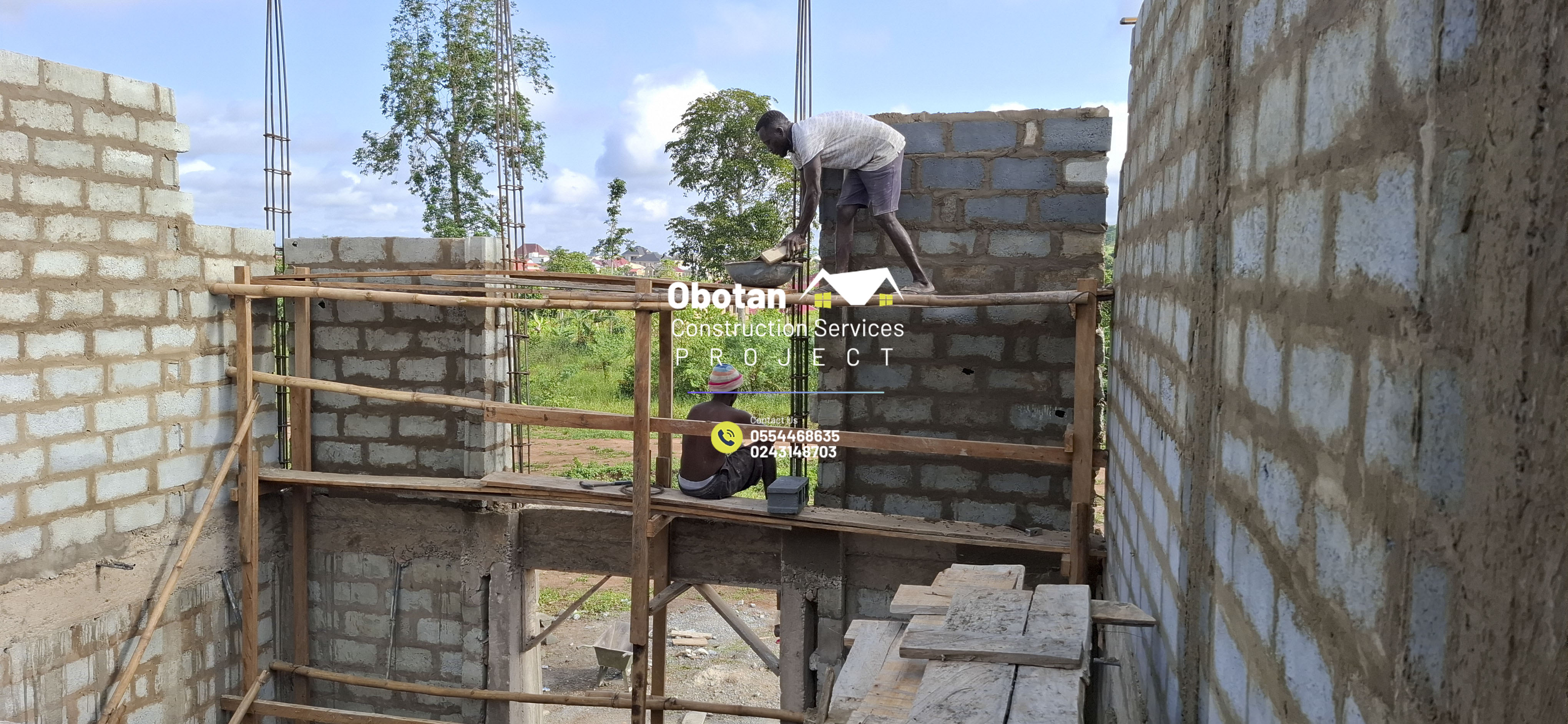 Work Progress : Five (5) bedroom Two-Storey Residential Building