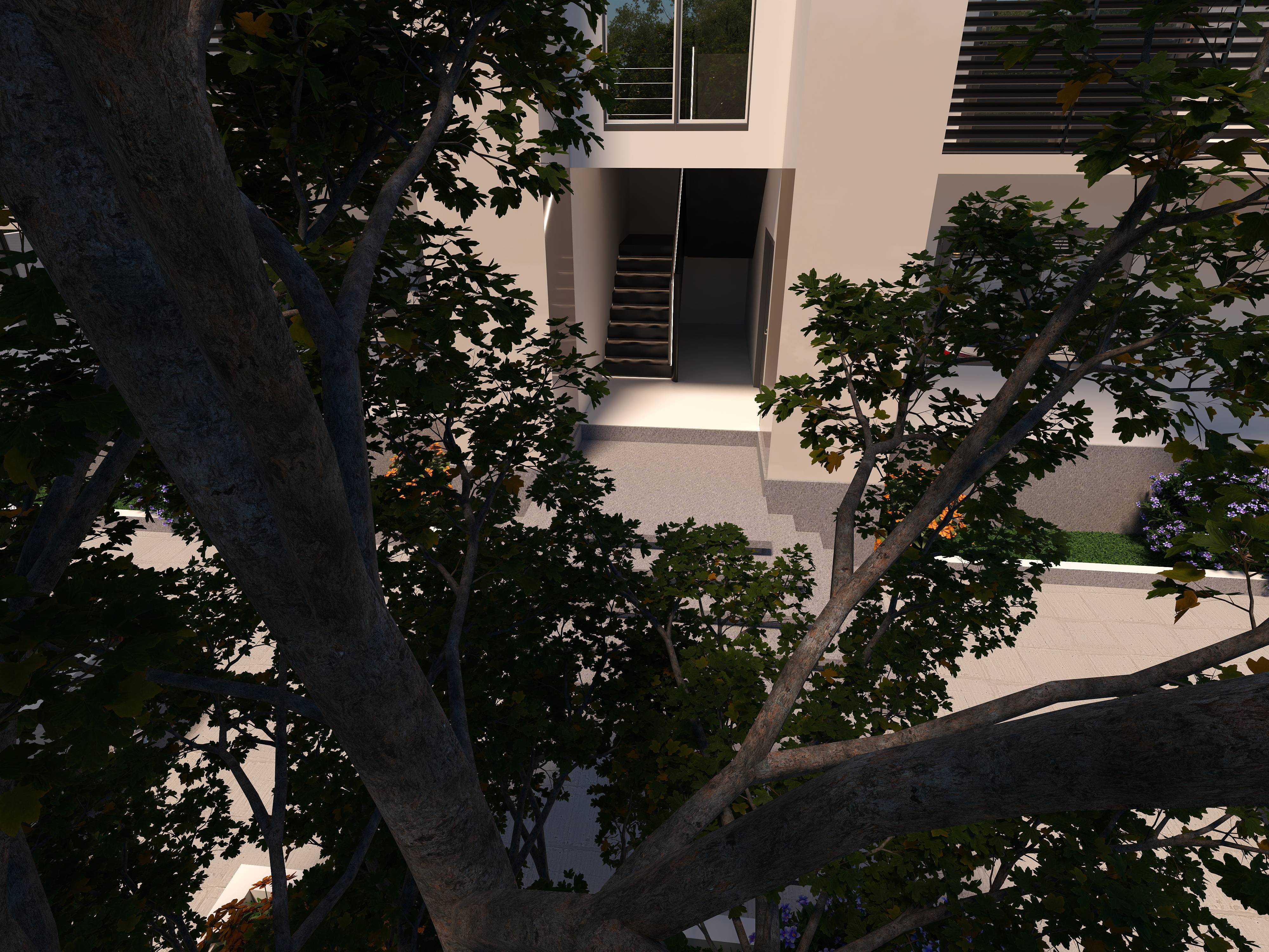 3D Of Three-Storey Residential Apartment.