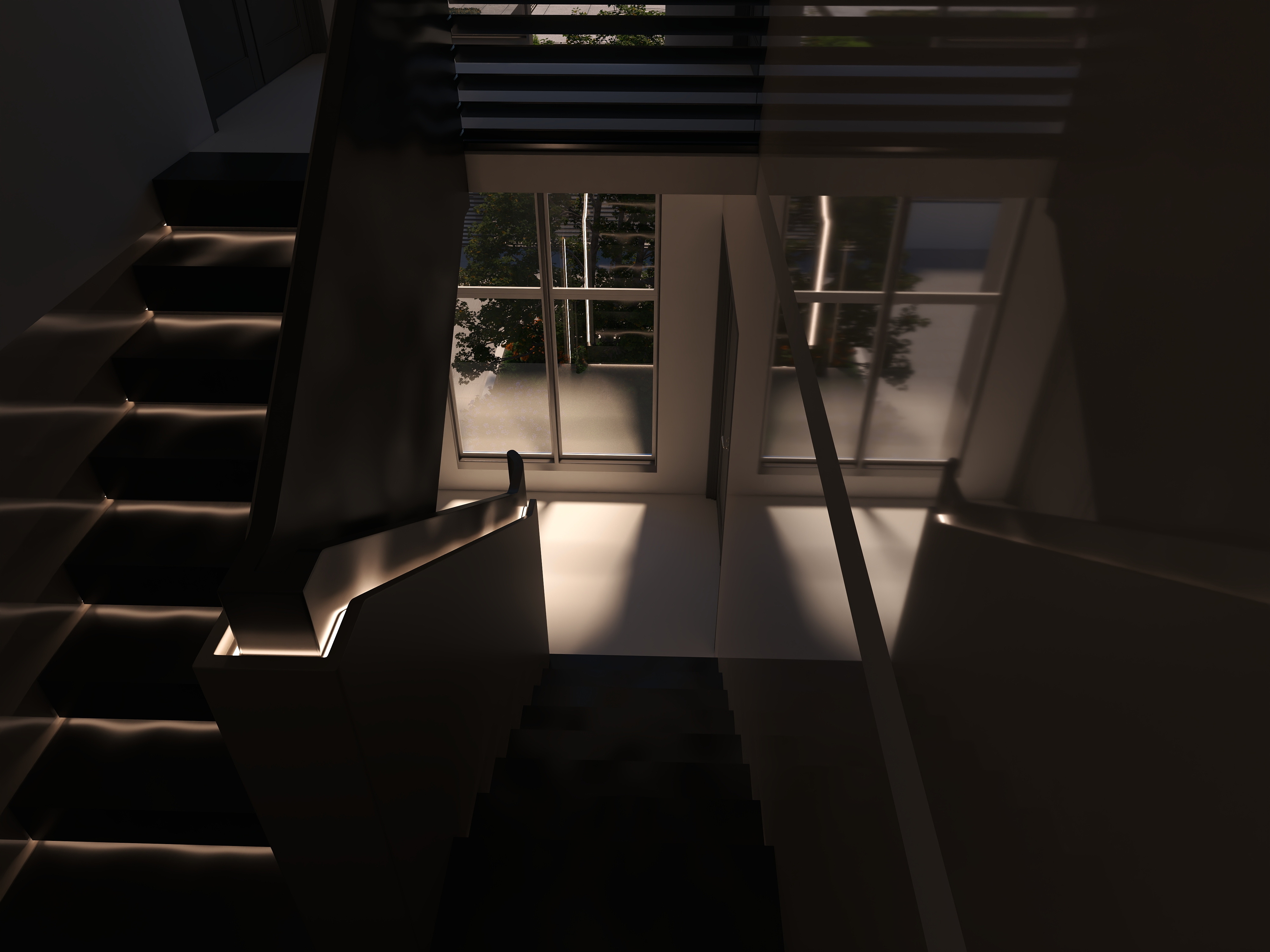 3D Of Three-Storey Residential Apartment.