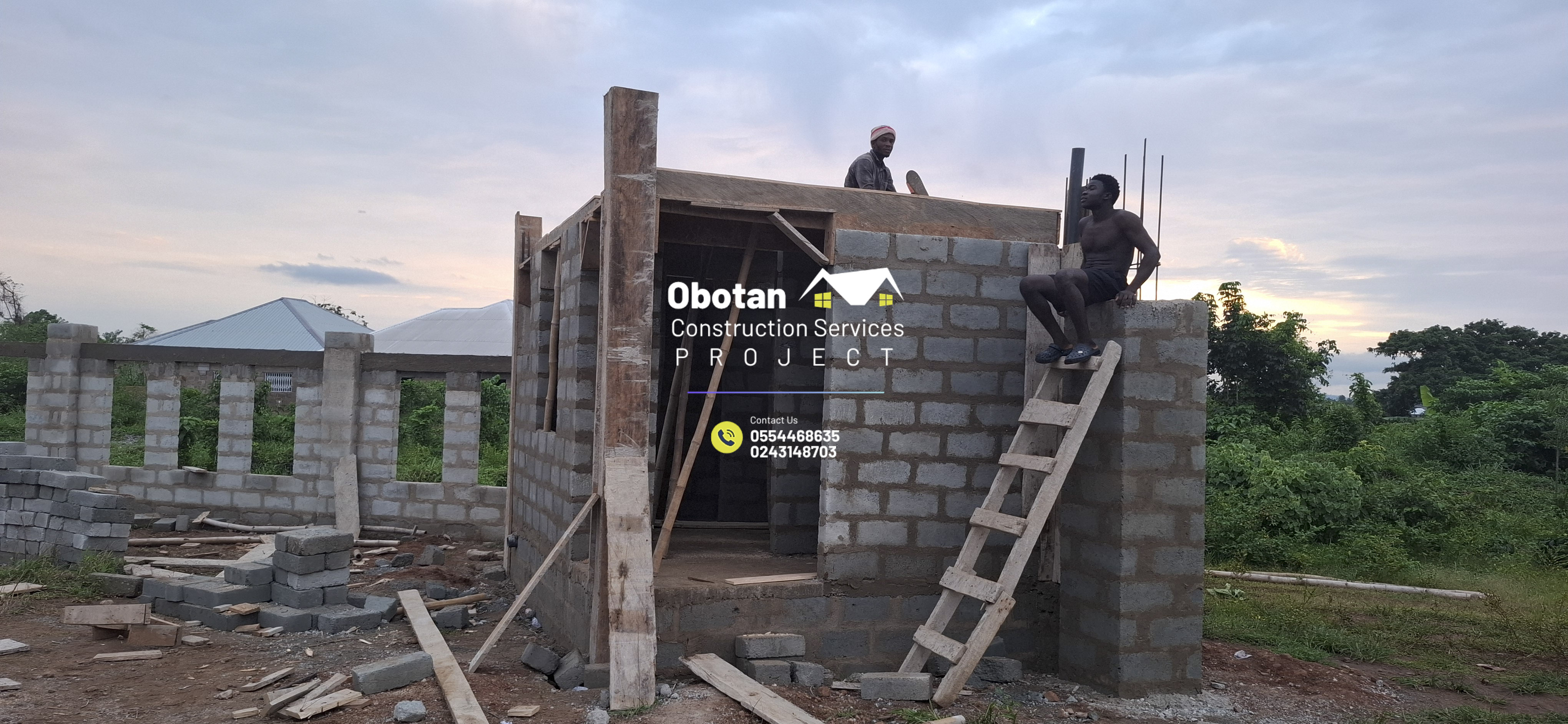 Work Progress : Five (5) bedroom Two-Storey Residential Building