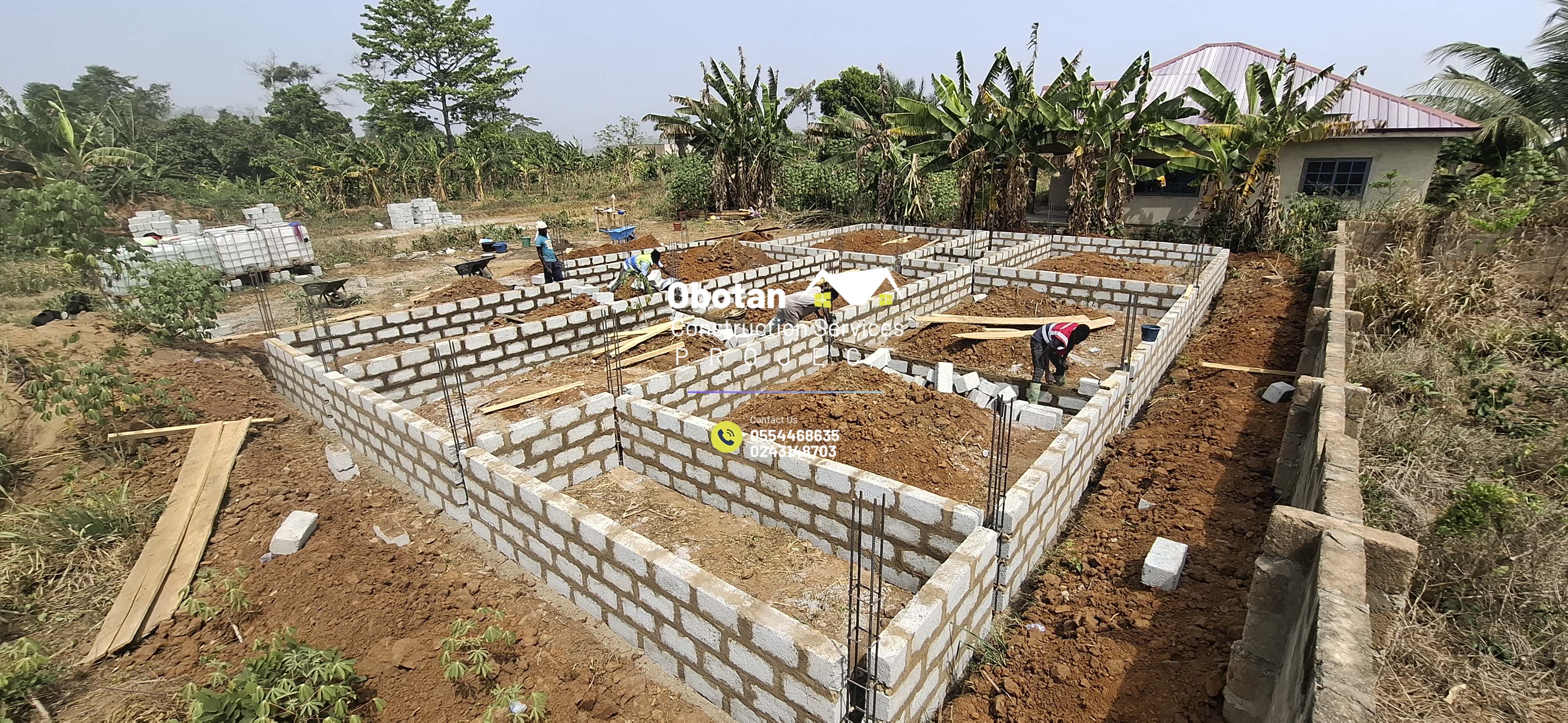 Work Progress : Five (5) bedroom Two-Storey Residential Building