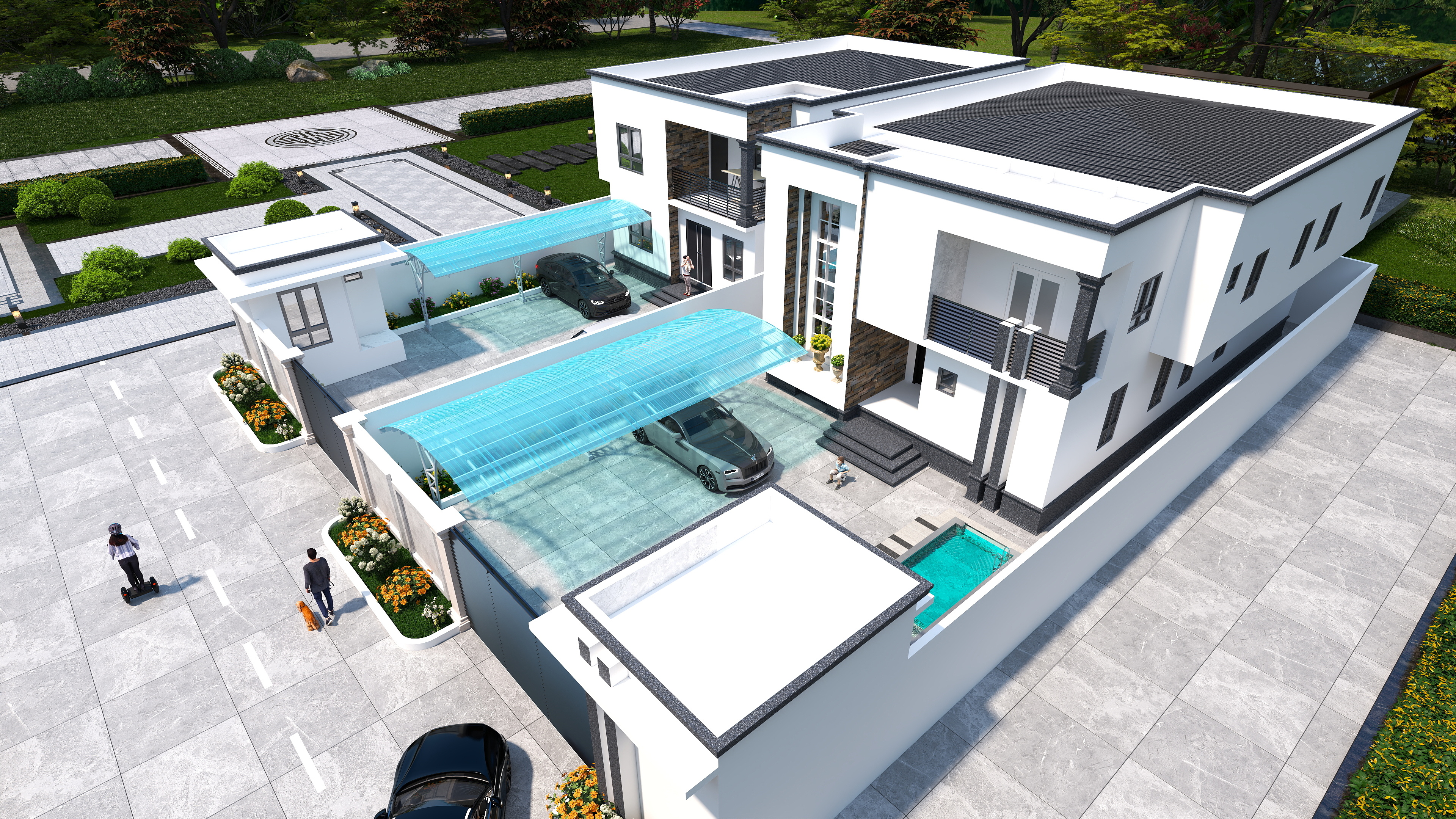 Double Two-Storey Residential Building.