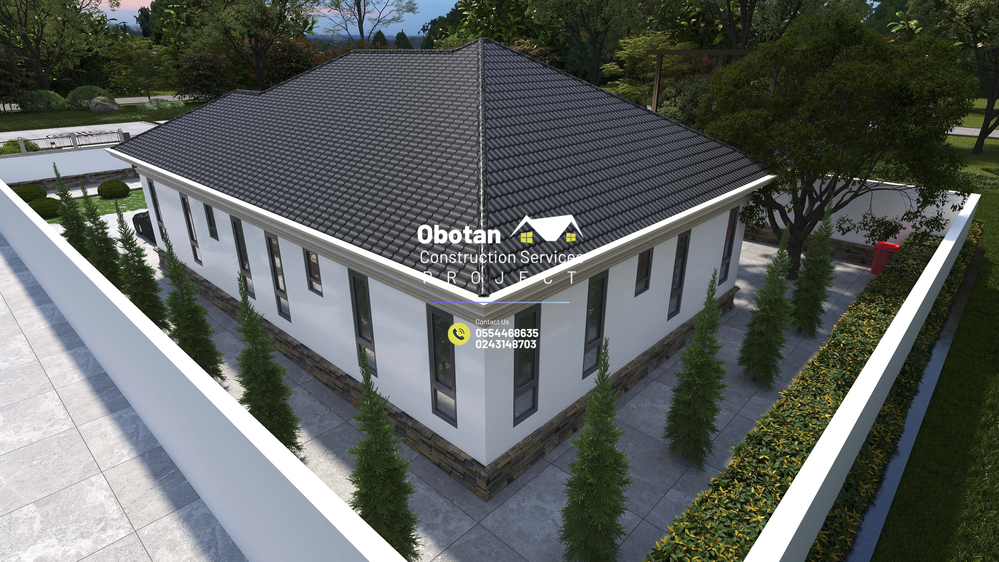 3D Modelling Of  Four (4) Bedroom Residential Building : Tafo
