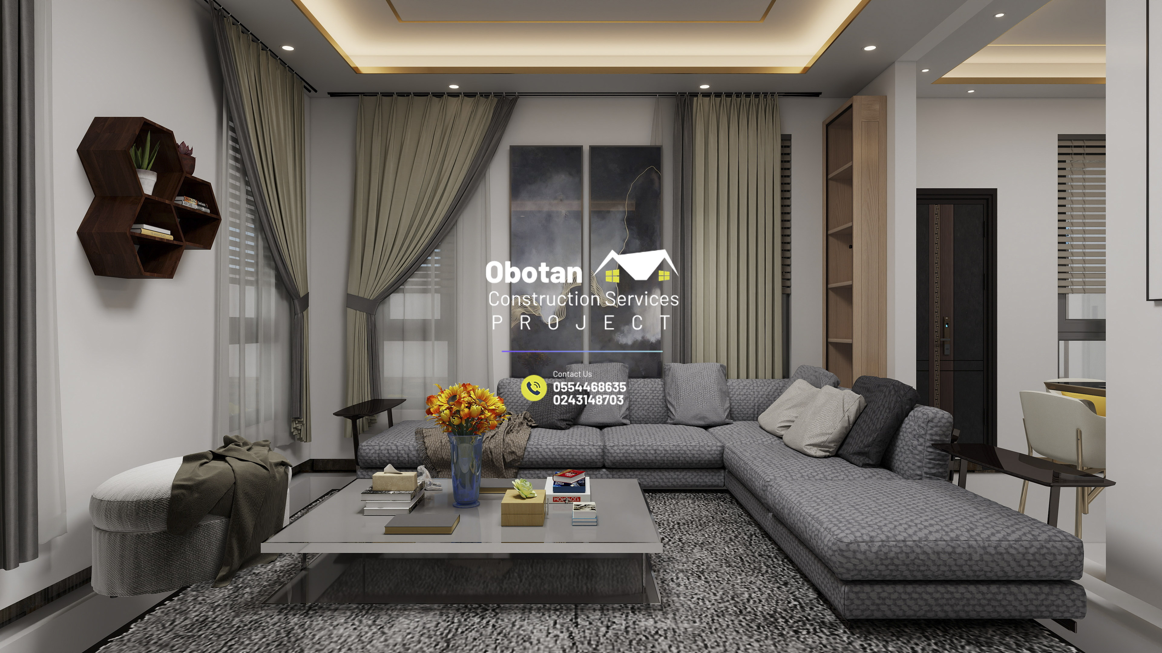 3D Modelling Of  Four (4) Bedroom Residential Building : Tafo
