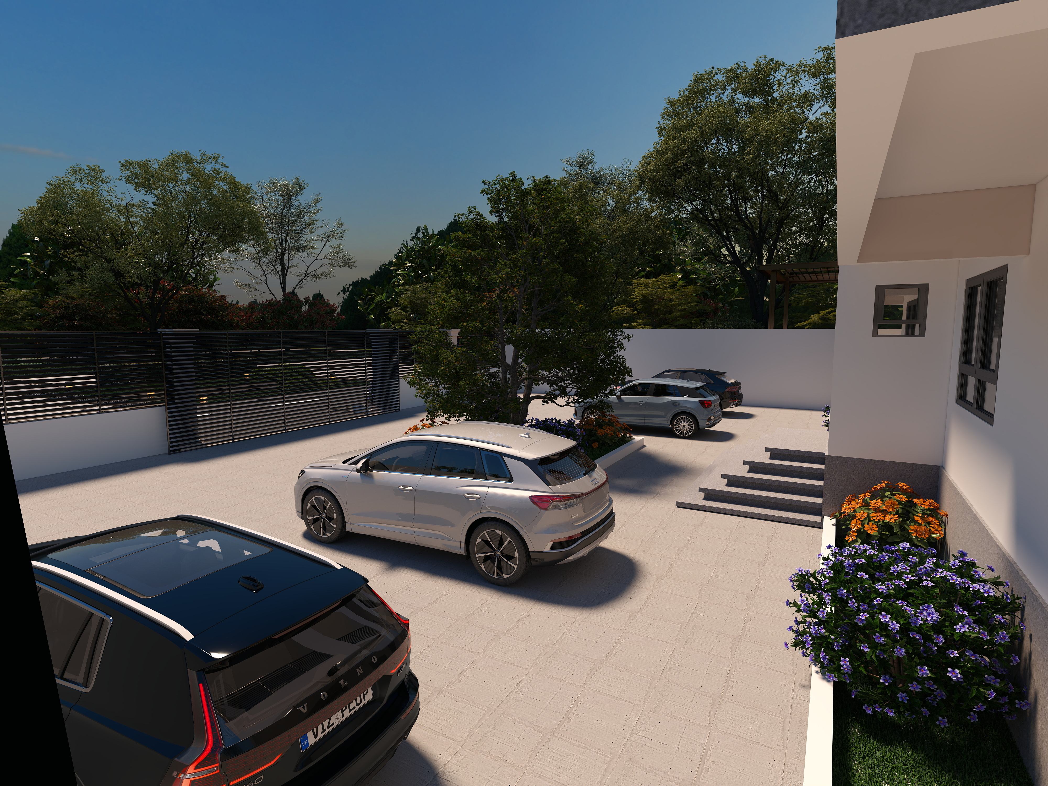 3D Of Three-Storey Residential Apartment.