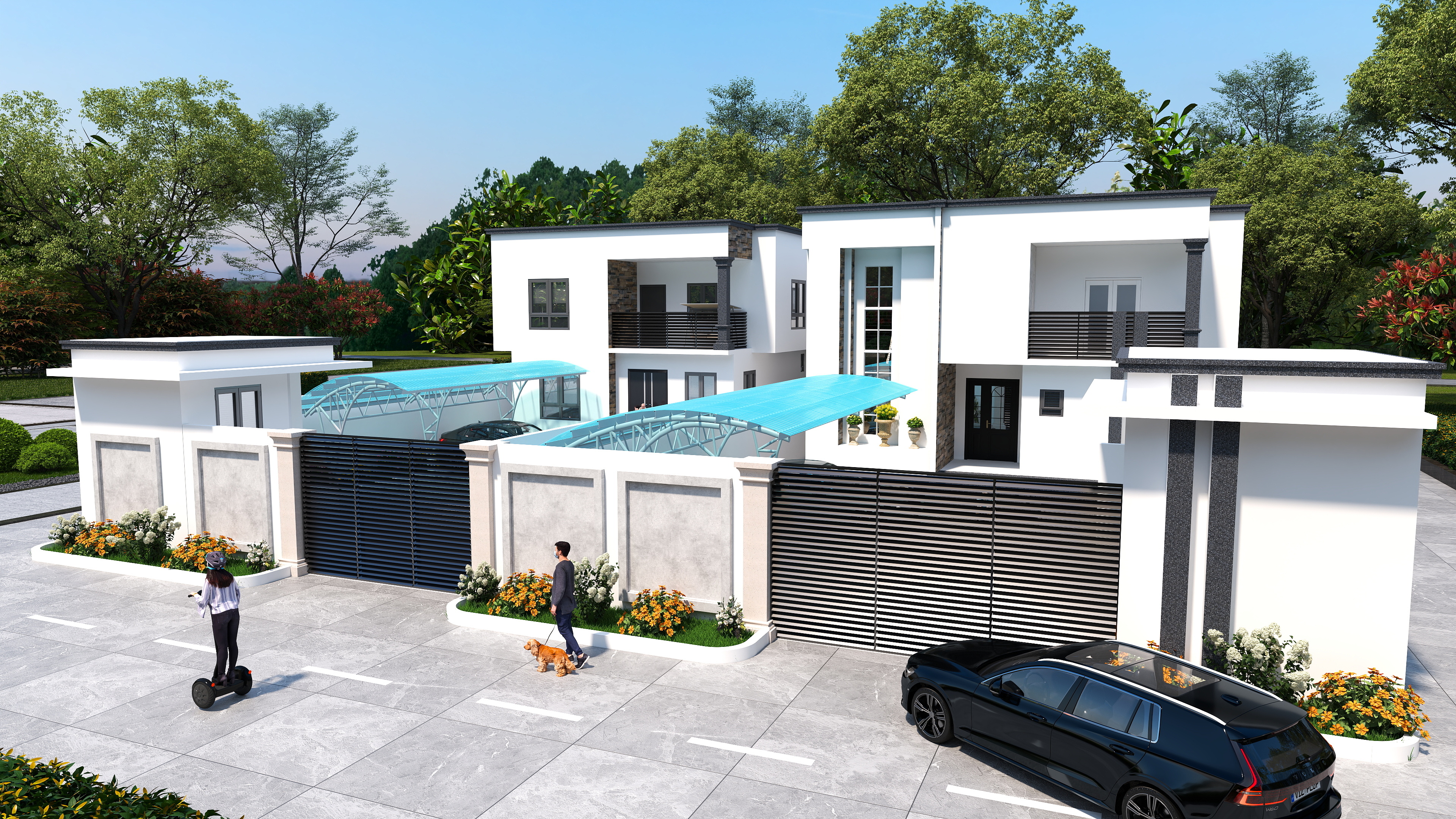 Double Two-Storey Residential Building.