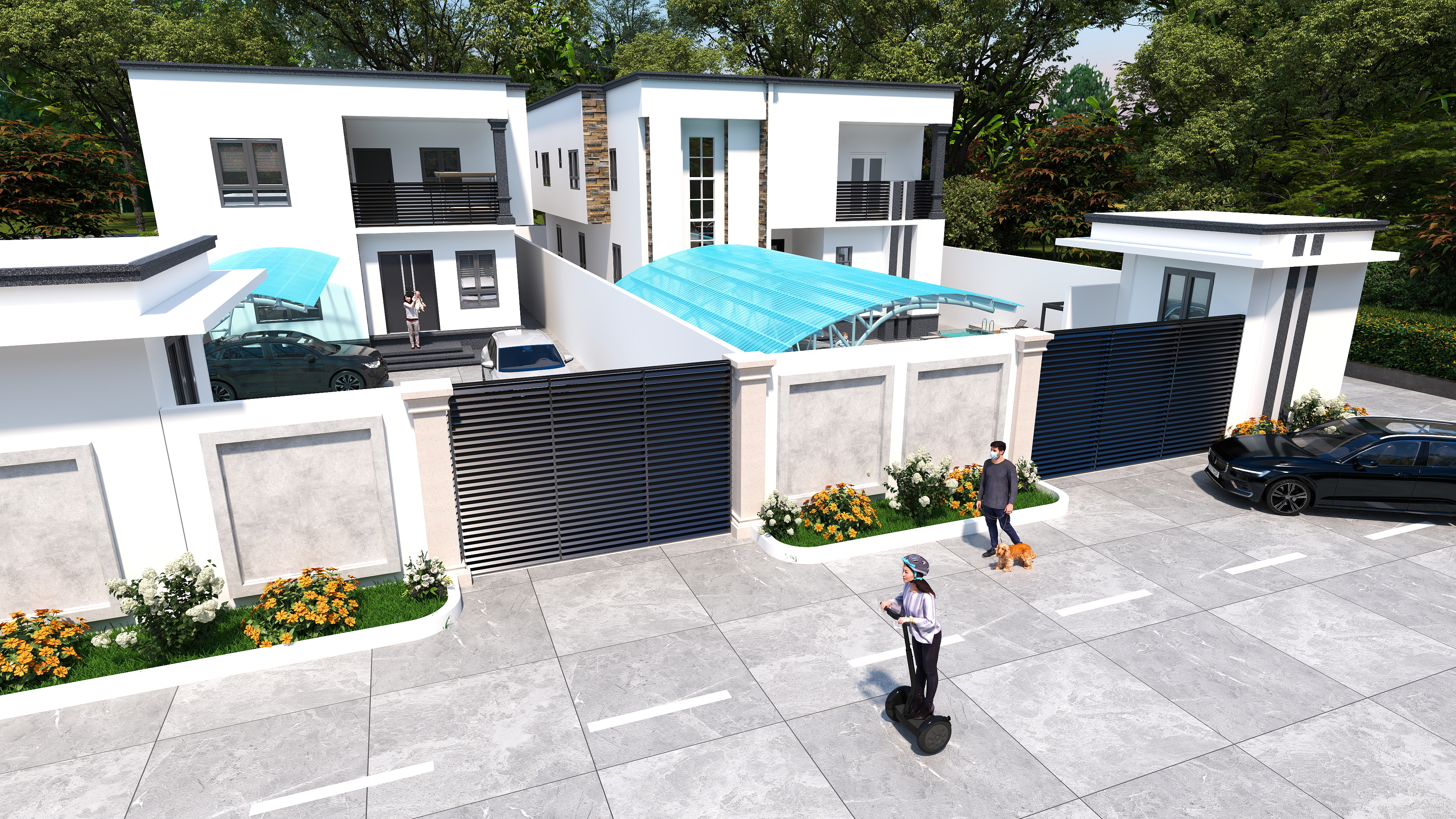 Double Two-Storey Residential Building.