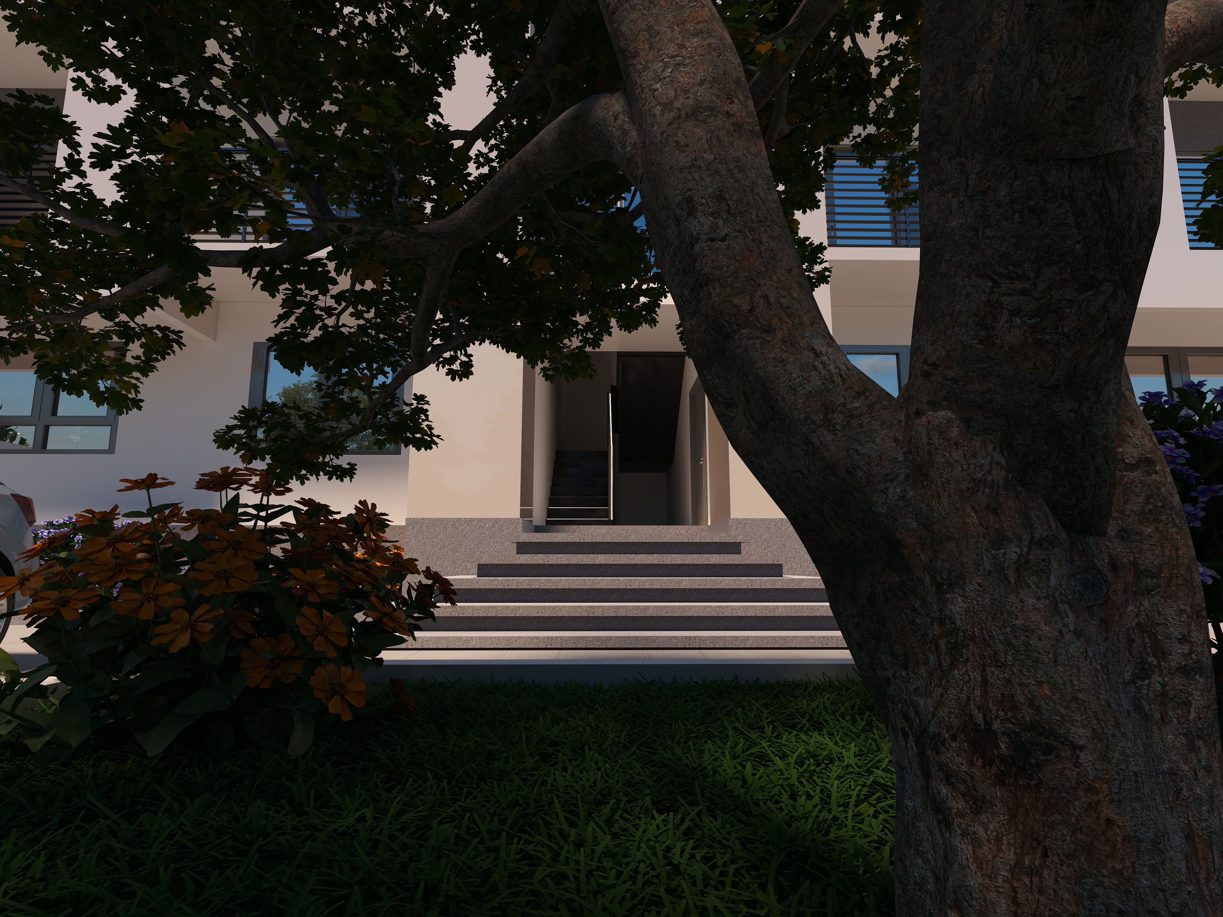 3D Of Three-Storey Residential Apartment.