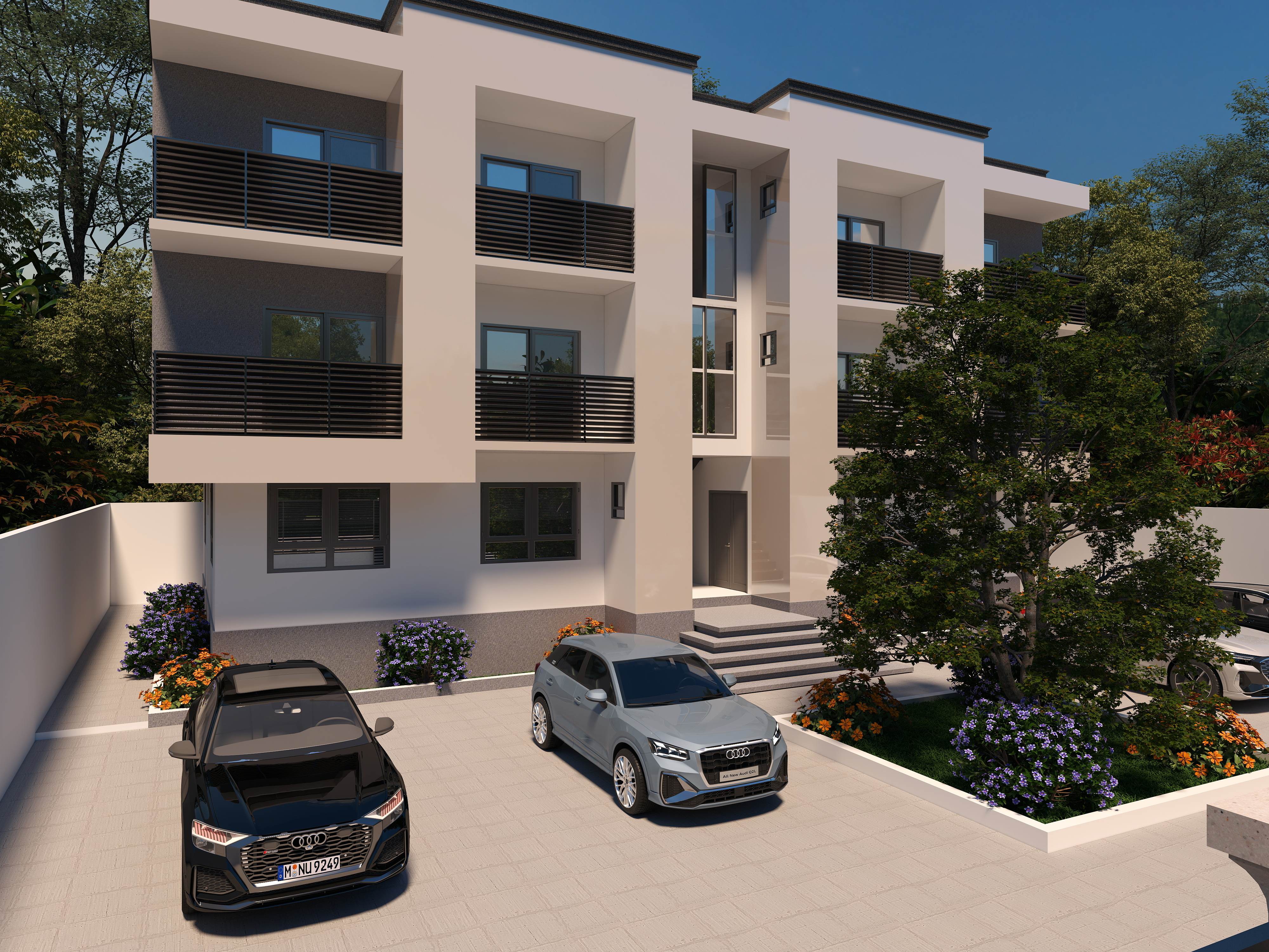 3D Of Three-Storey Residential Apartment.