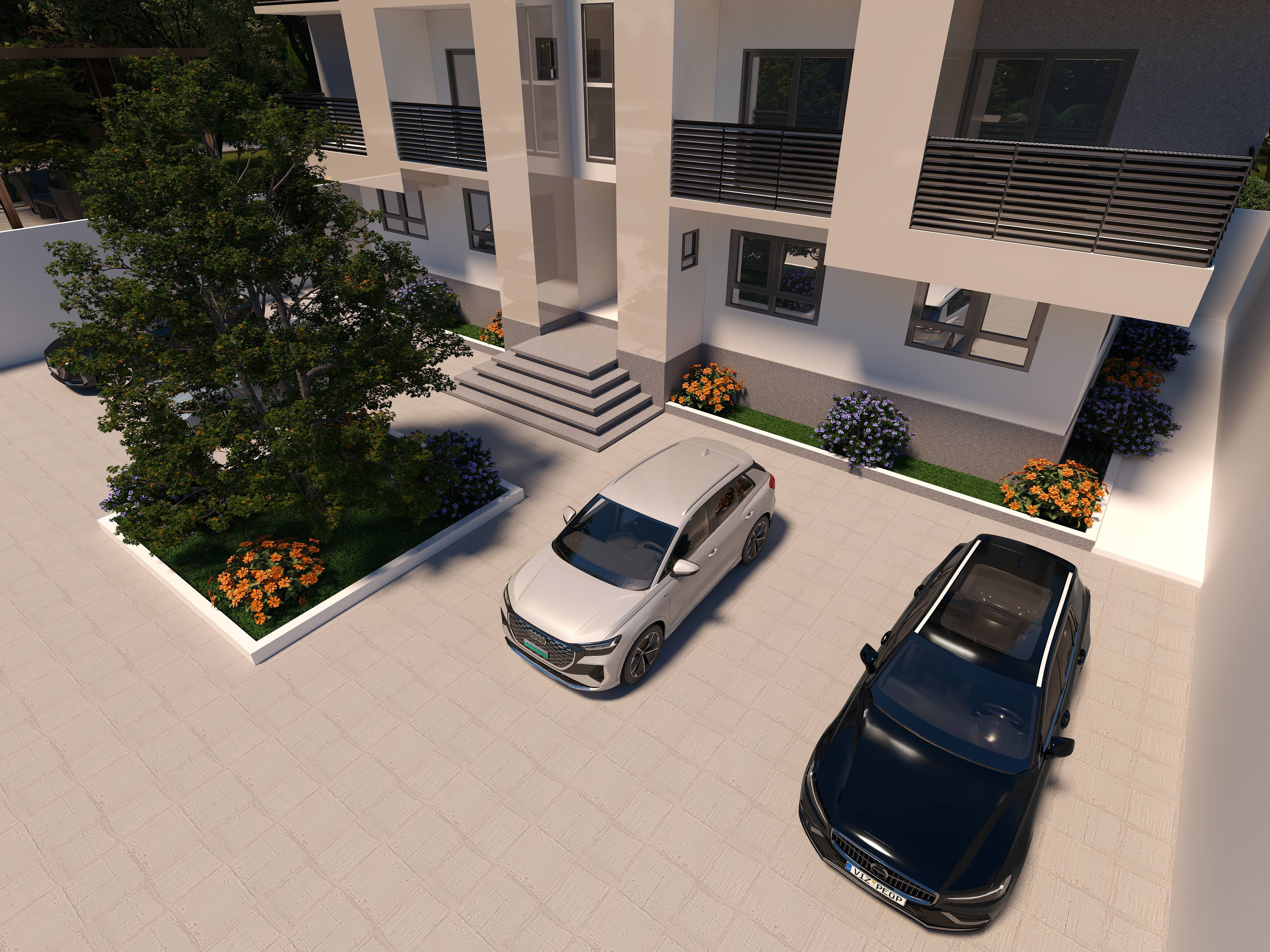 3D Of Three-Storey Residential Apartment.