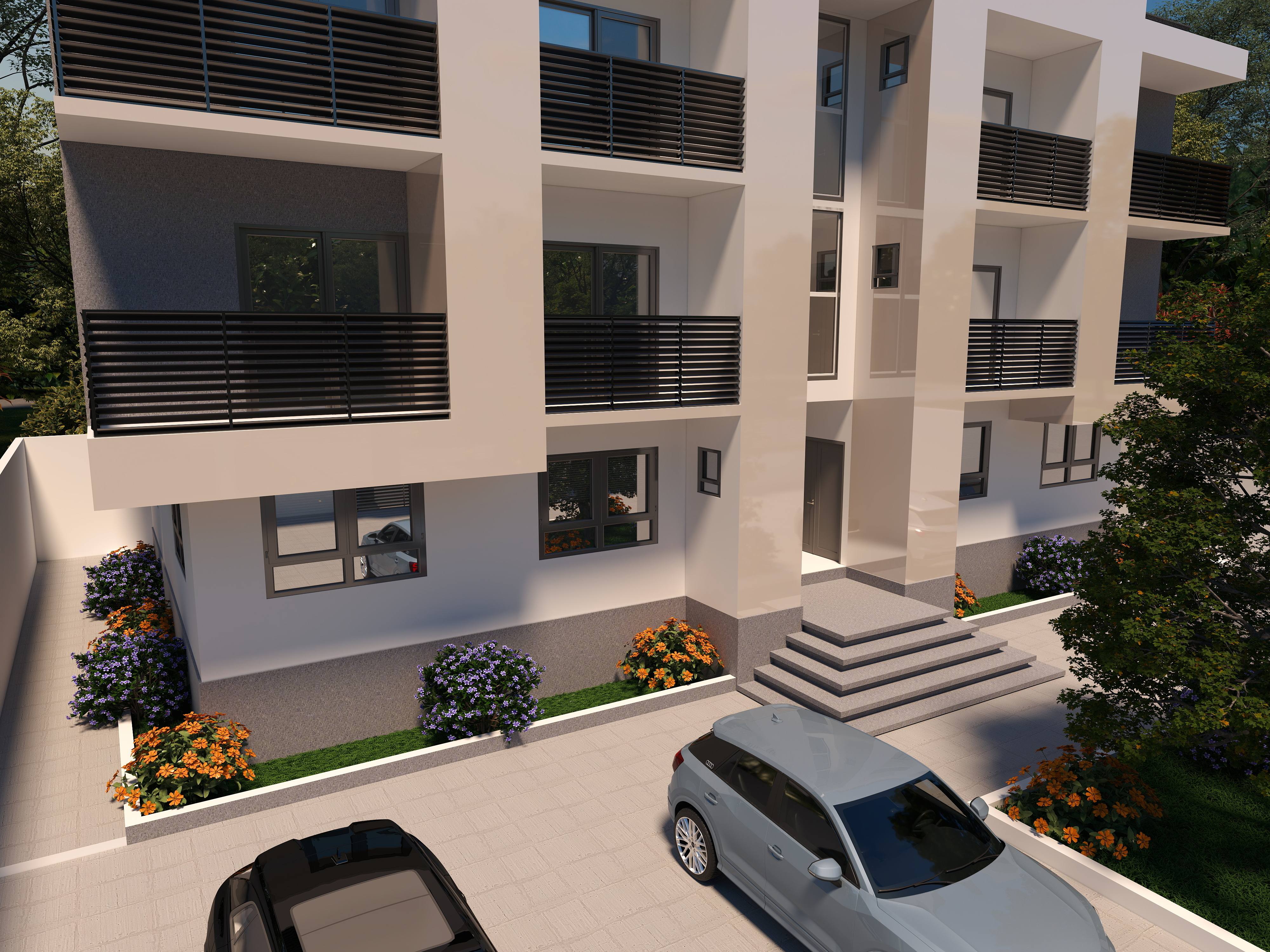 3D Of Three-Storey Residential Apartment.