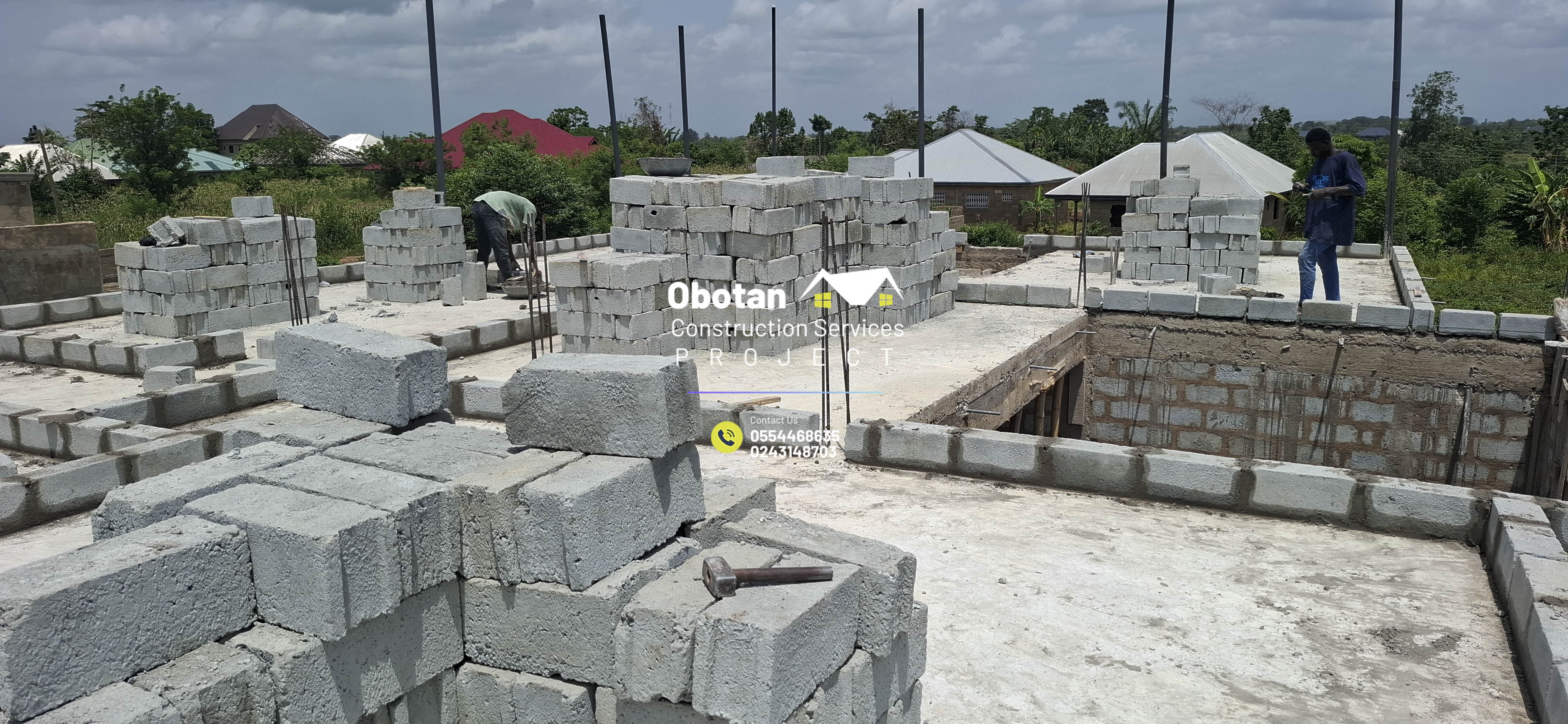 Work Progress : Five (5) bedroom Two-Storey Residential Building