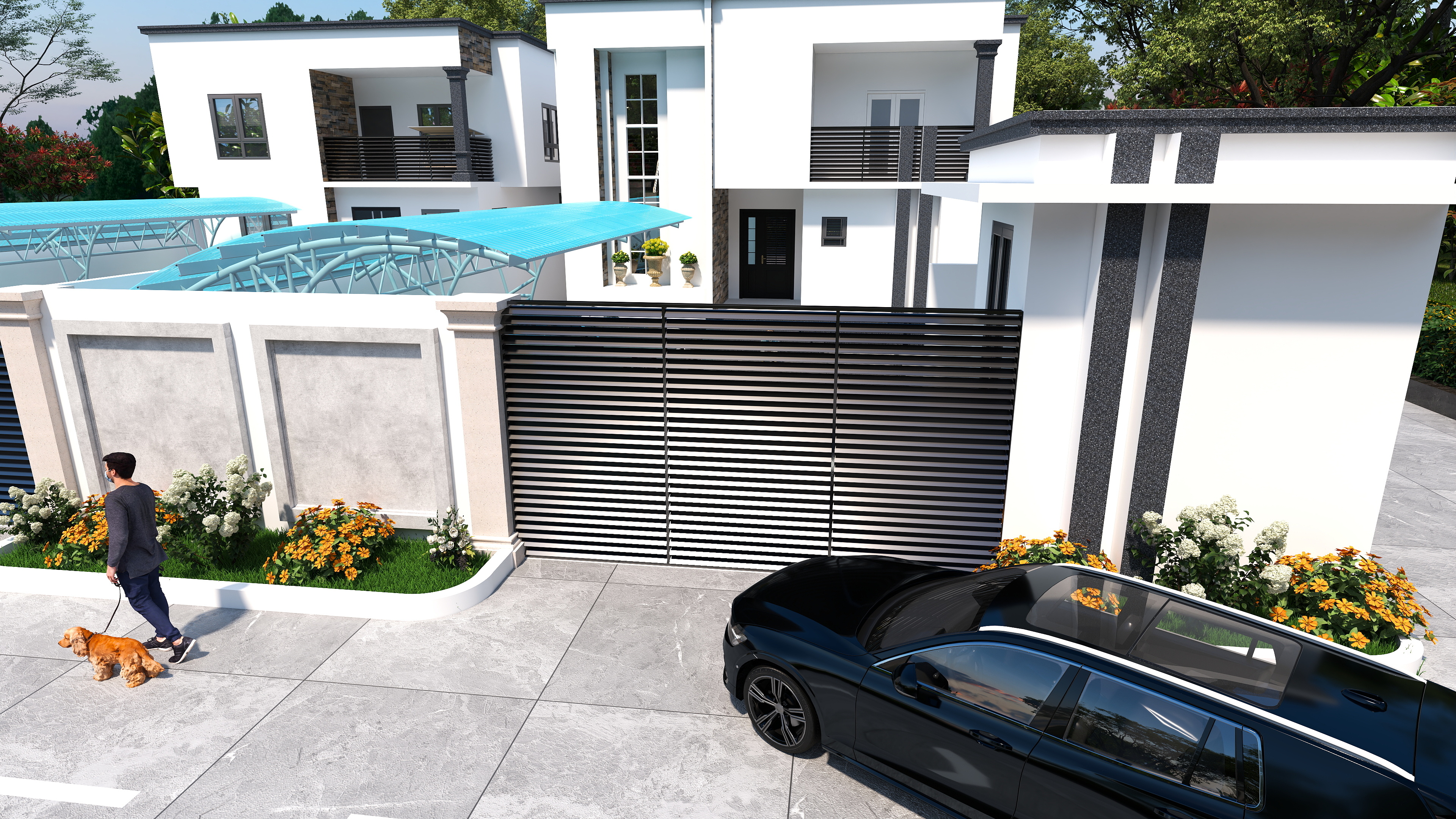 Double Two-Storey Residential Building.
