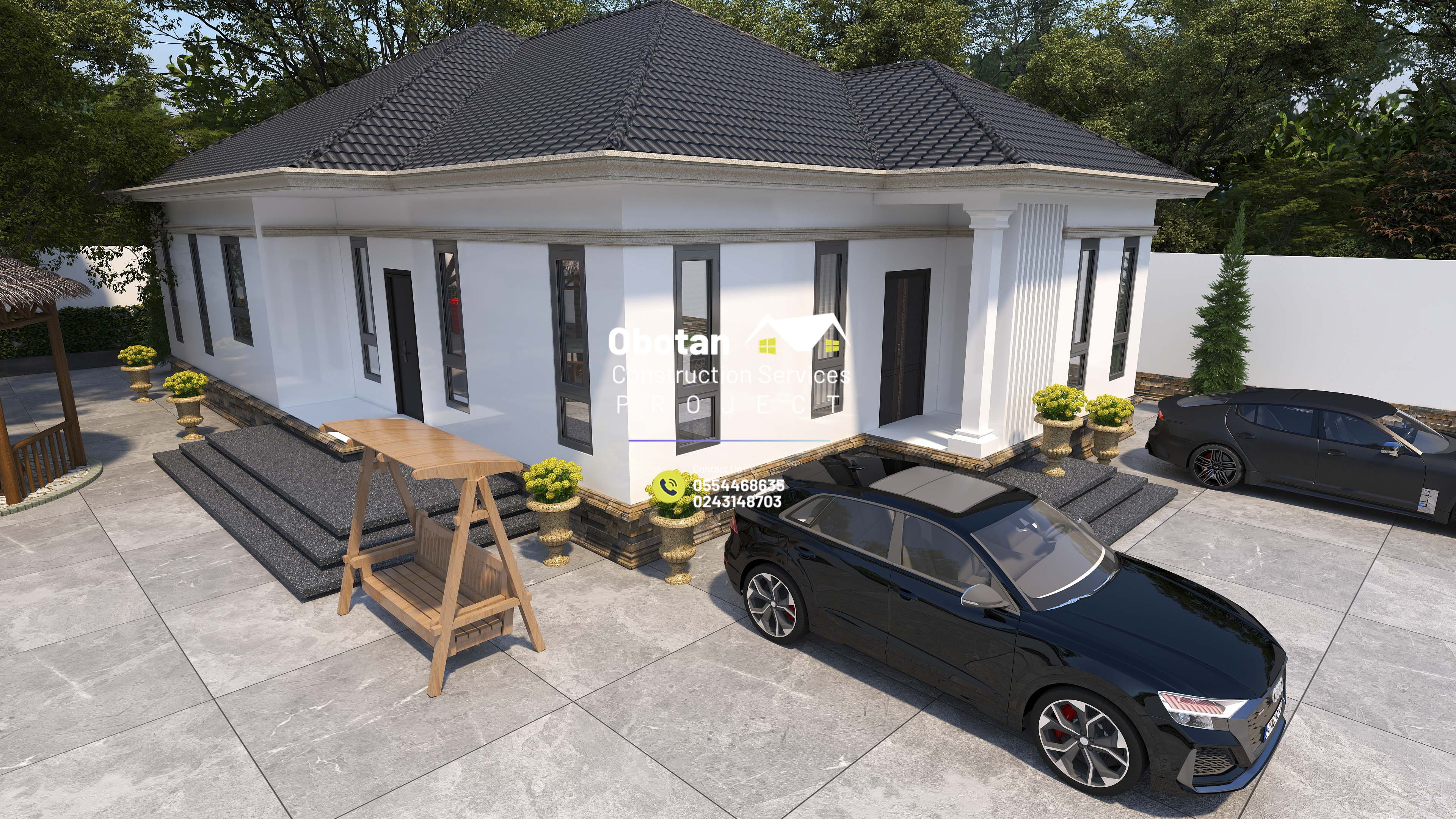 3D Modelling Of  Four (4) Bedroom Residential Building : Tafo