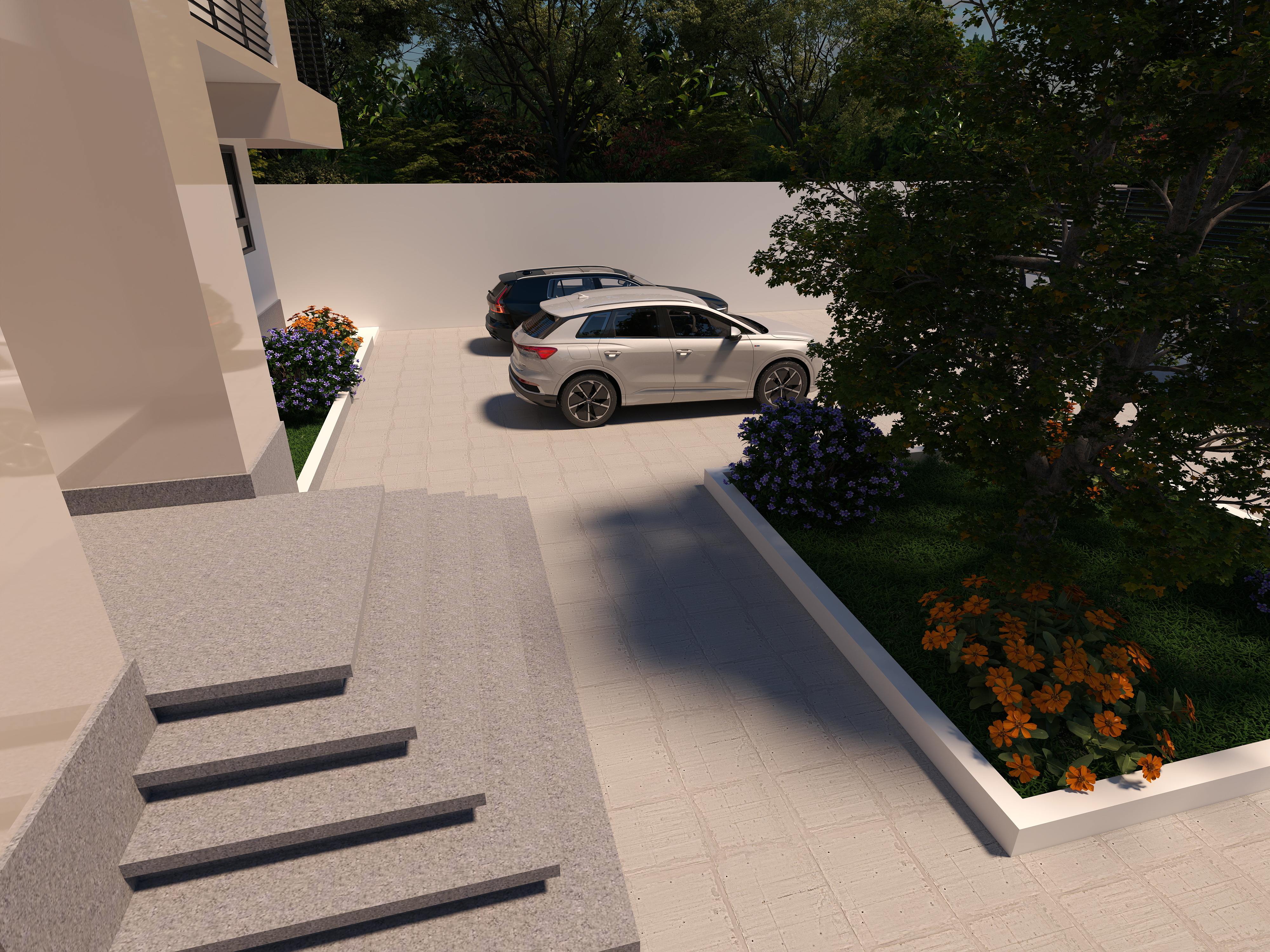 3D Of Three-Storey Residential Apartment.