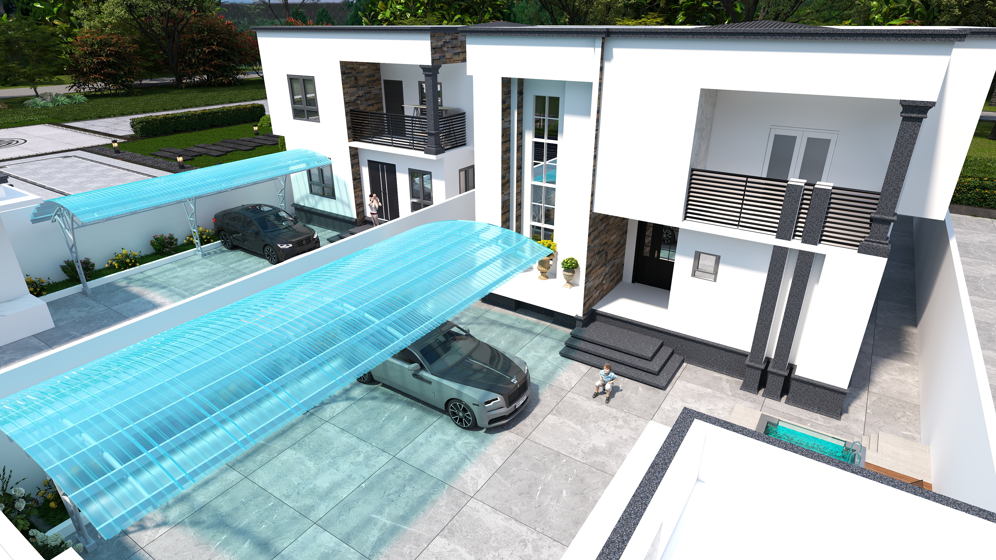 Double Two-Storey Residential Building.