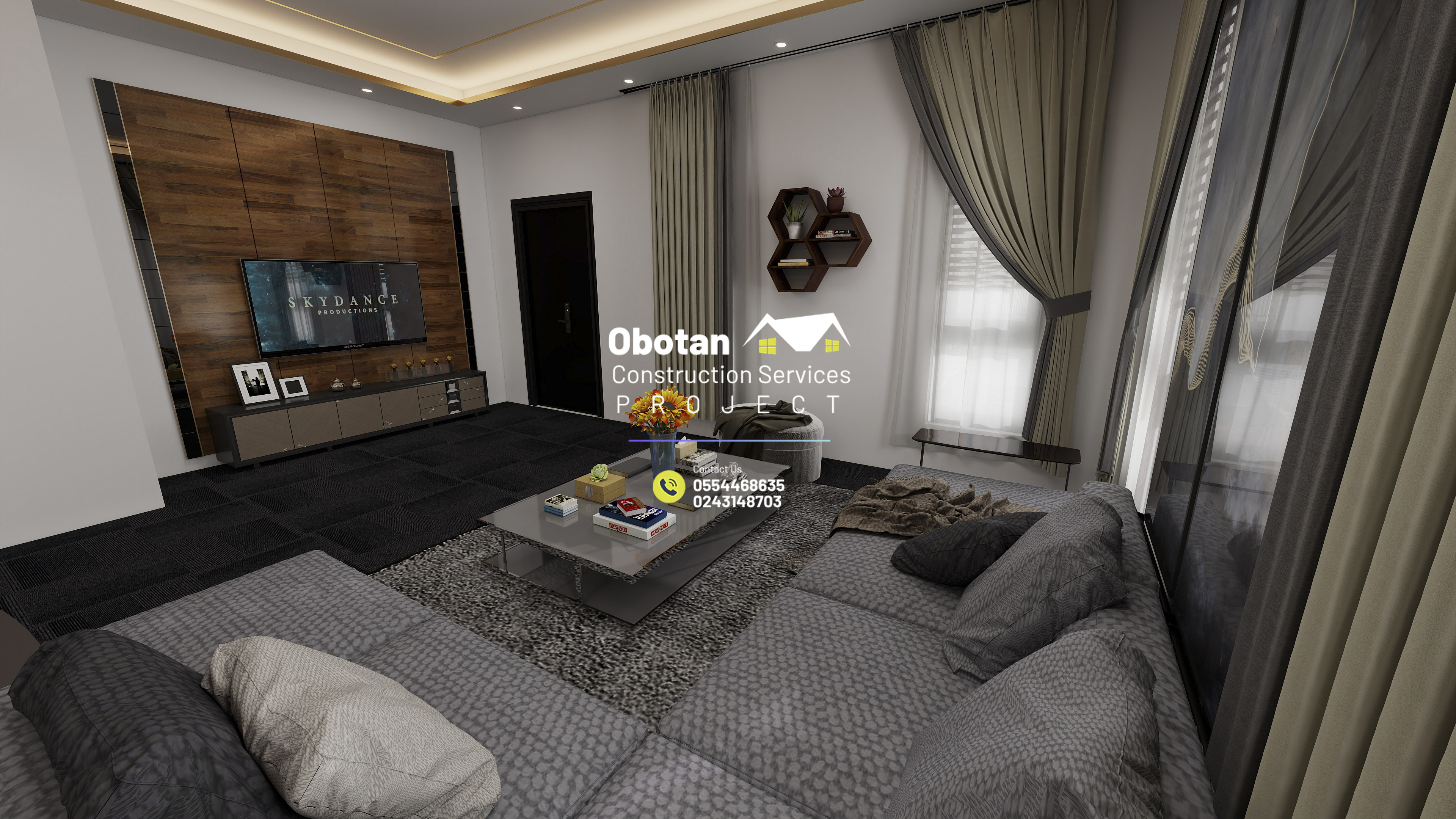 3D Modelling Of  Four (4) Bedroom Residential Building : Tafo