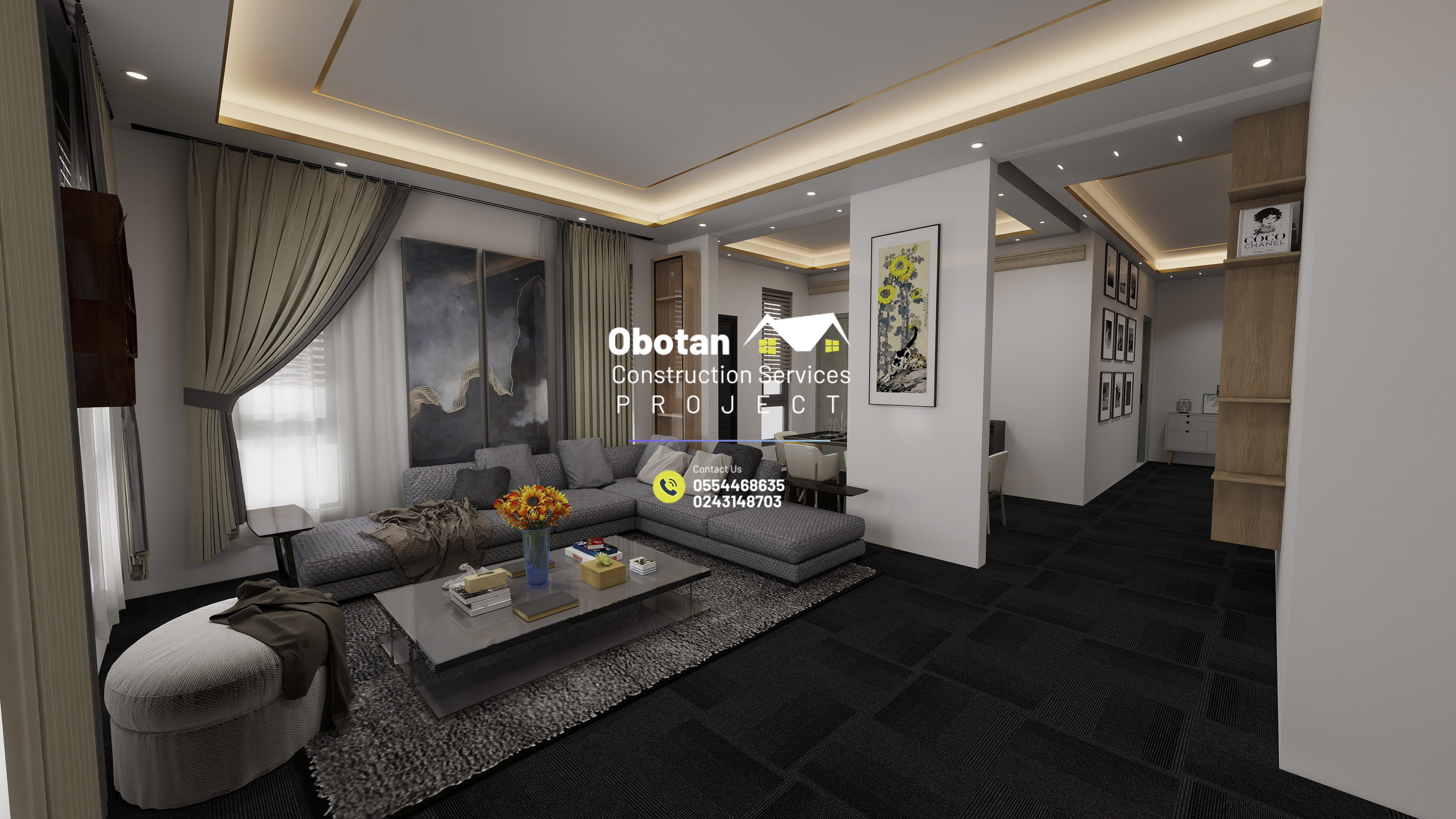 3D Modelling Of  Four (4) Bedroom Residential Building : Tafo