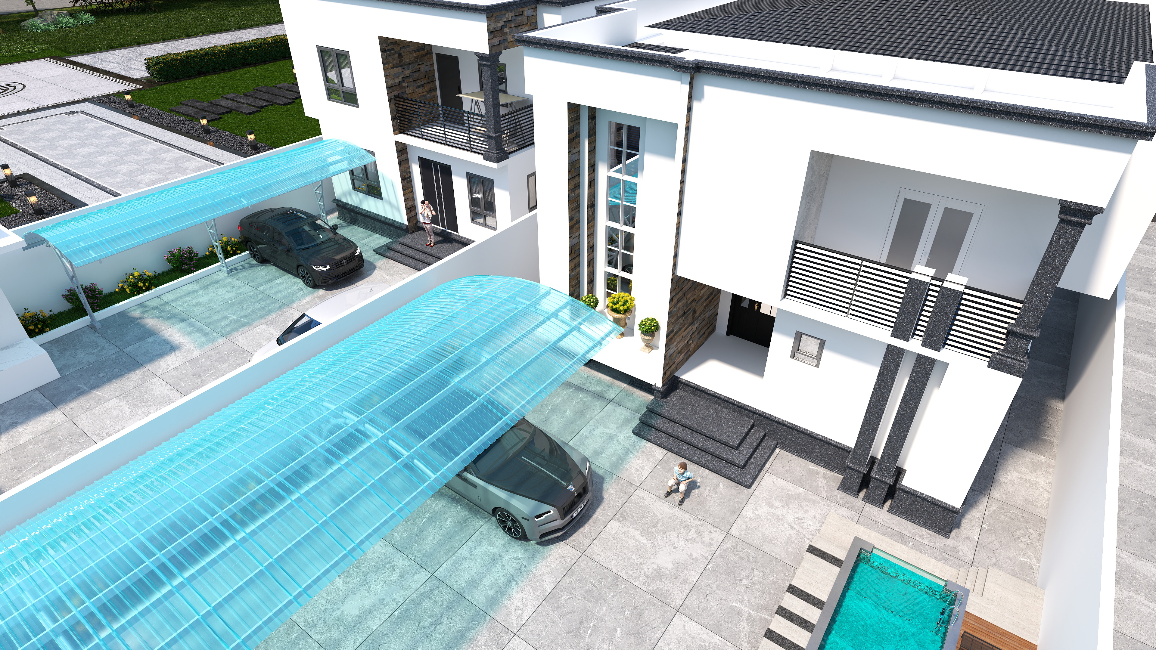Double Two-Storey Residential Building.